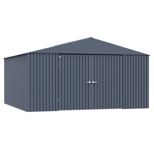 Arrow Storage Products Elite Galvalume Steel Premium Shed Storage Shed, 14 ft x 14 ft, Blue Grey EG1414AN - main